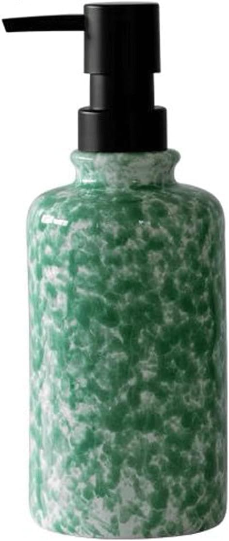 KUAYEOCF Soap bottle， Ceramic soap dispenser 360ml is suitable for kitchen and bathroom(Green)