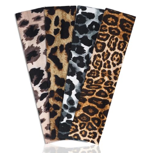 4 Pack Haarband Damen Sommer,Haarbänder Leopardenmuster,Stirnband,Elastisch Headband Unisex,Atmungsaktivität und Schweißabsonderung,Baumwolle Yoga,Laufen,Fitness 4 Pack Haarband Damen Sommer,Haarbänder Leopardenmuster,Stirnband,Elastisch Headband Unisex,Atmungsaktivität und Schweißabsonderung,Baumwolle Yoga,Laufen,Fitness