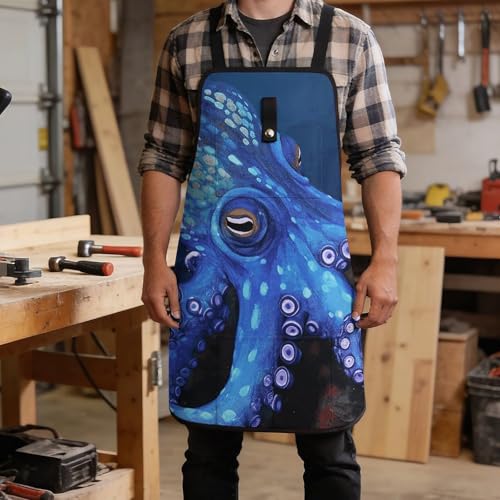 Delantal de trabajo impermeable con 8 bolsillos para hombres y mujeres miniatura 5