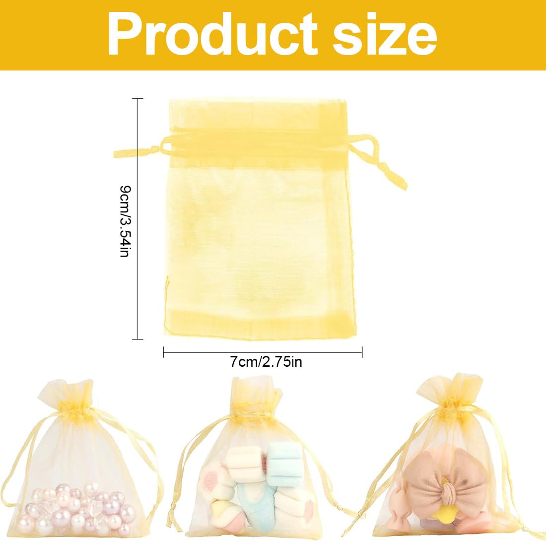 Lot de 100 Sachet Organza Blanc,7x 9 cm Sac Organza Pochette Bijoux Lot de 100 Sachet Organza Blanc,7x 9 cm Sac Organza Pochette Bijoux