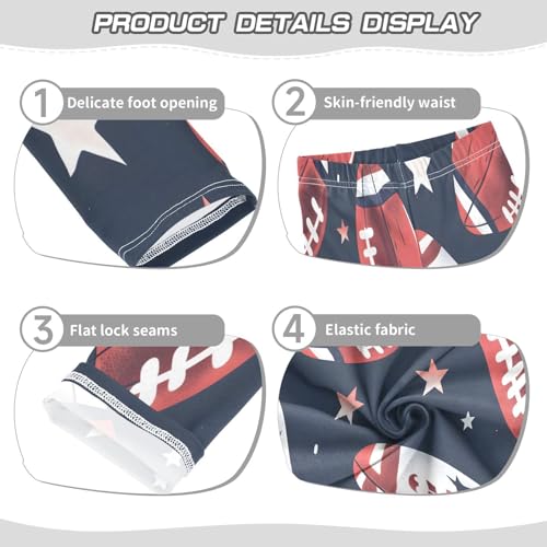 Toddler Girls Leggings Printed Yoga Pants Leggings Rugby Balls and Stars for Kids3