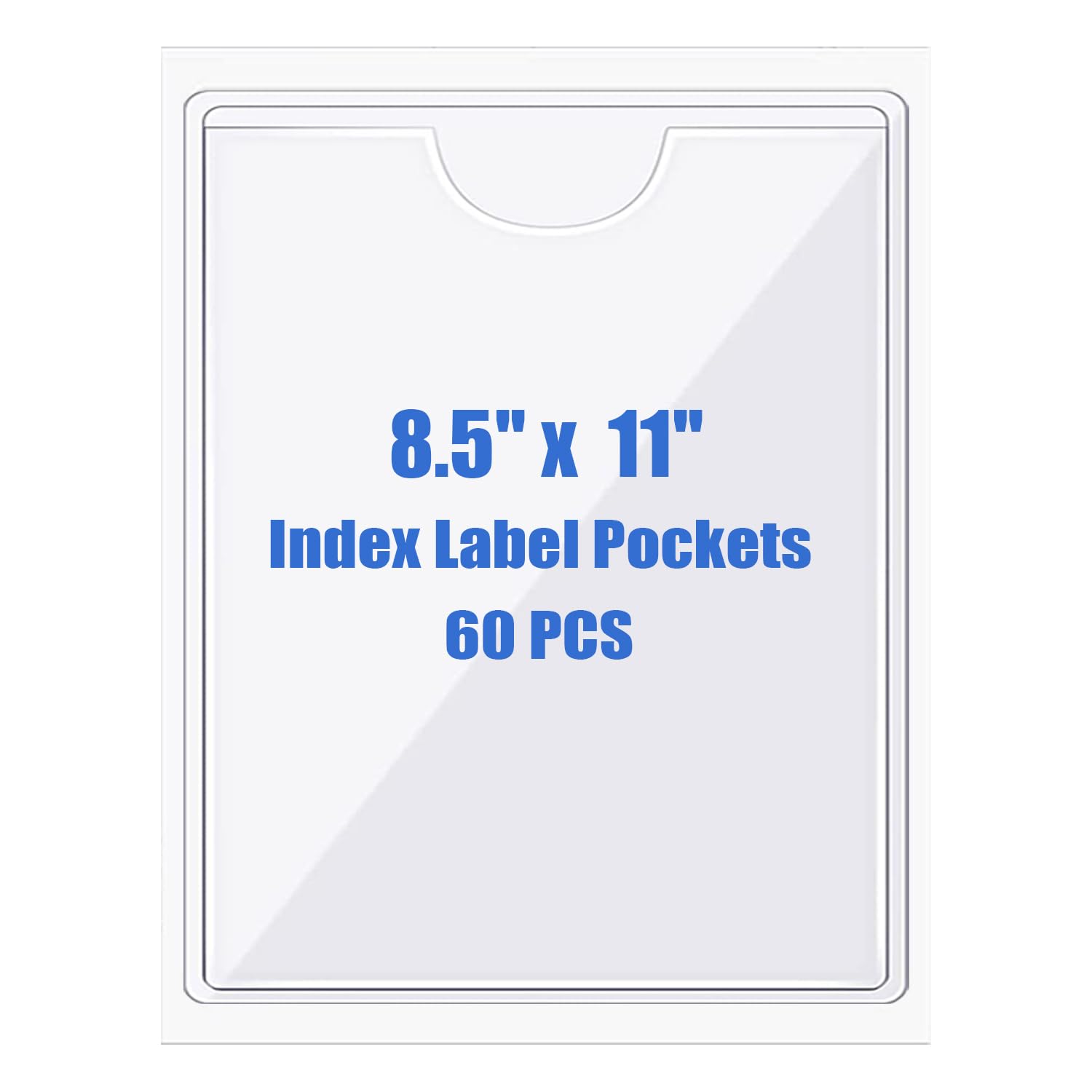 Origin-Joy 60 PCS Self Adhesive Index Card Pockets with Top Open, Clear Plastic Label Holder for Notes, Library and Business, Adhesive Label Pockets &