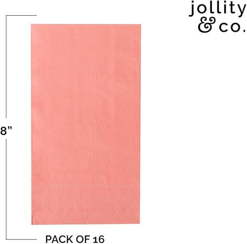 Miniatura 2 de Jollity & Co Servilletas de invitados Shade  Servilletas de fiesta en color melocotón agrio  Paquete de 16 servilletas de invitados  Fácil de