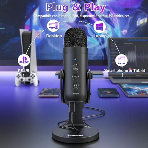 zealsound-Microfono-Condensatore-per-Phone-Microfono-USB-Cardioide-Microfono-per-PC-Mac-Pad-tipo-C-Smartphone-ASMR-mic-con-Cancellazione-del-Rumore-Podcast-Streaming-Podcast-Registrazioni