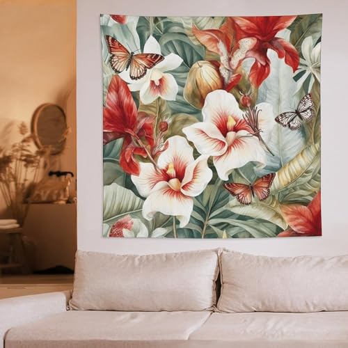 Tapisserie murale fleurs pour masquer un mur vide et décorer une chambre