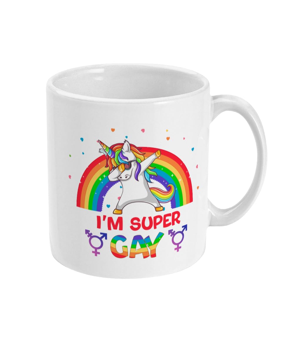 SelfHold Pride Mug - I'm Super Gay - Pride Day Mug: Gift for Friend - Gift for Partner – Birthday Gift - 11Oz Ceramic Cup