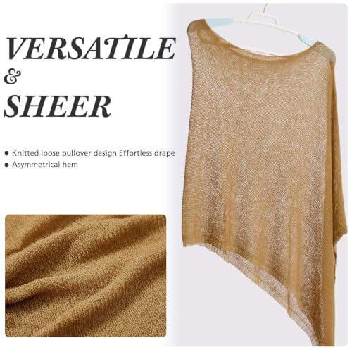 Image of Women Sheer Poncho Shrug Summer Sheer Blouse Top Lightweight Poncho Bolero for Evening Dress