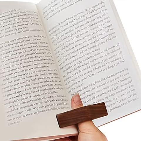 SONERNT Book Page Holder, Thumb Book Page Holder for Reading, Natural Handmade Black Walnut Bookmarks, Novel Book Reading Accessories, The Best Gift for Readers, Book Friends, Book Fans, Bookworms Cover