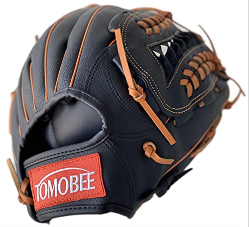 TOMOBEE 野球 グローブ オールラウンド キャッチボール 初心者用 衝撃吸収パッド ブラック/オレンジ (12.5) 3枚目