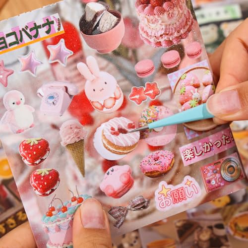 Image of Girl's Japanese Retro Sticker Book, Food and Daily Life Theme - 650+ Cute Old Showa Style Foodie Stickers, for DIY Scrapbooking Journaling Handbook Decoration
