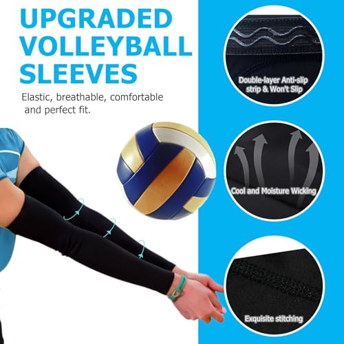 Volleyball Arm Sleeves Youth 3XS-2XL - Anti-Slip Compression Sleeve Tattoo Cover Kids Men Women2
