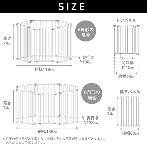 Petrasia ペット用サークル ドア付 折りたたみ可能 フェンス 室内 屋外 広い ケージ ゲート 犬 猫 うさぎ ウサギ 飼育 プレイサークル バリア ゲート Pecocochi の商品画像 3