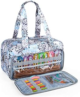CURMIO Yarn Storage Bag, Knitting Tote Bag For Crochet Hooks, Knitting Project and Accessories, Ideal for Crochet Beginners and Knitting Lovers, Bag Only, Dandelion
