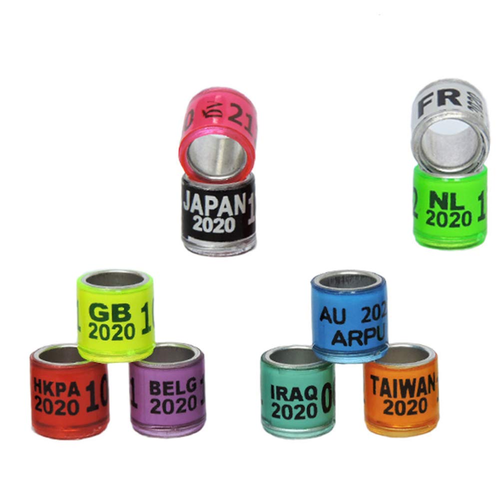 Balacoo Pigeon Leg Bands- 100Pcs Multi- Color Bird Rings Leg Bands, Bird Leg Bands Numbered 11mm Pigeon Parrot Finch Canary (Random Color)