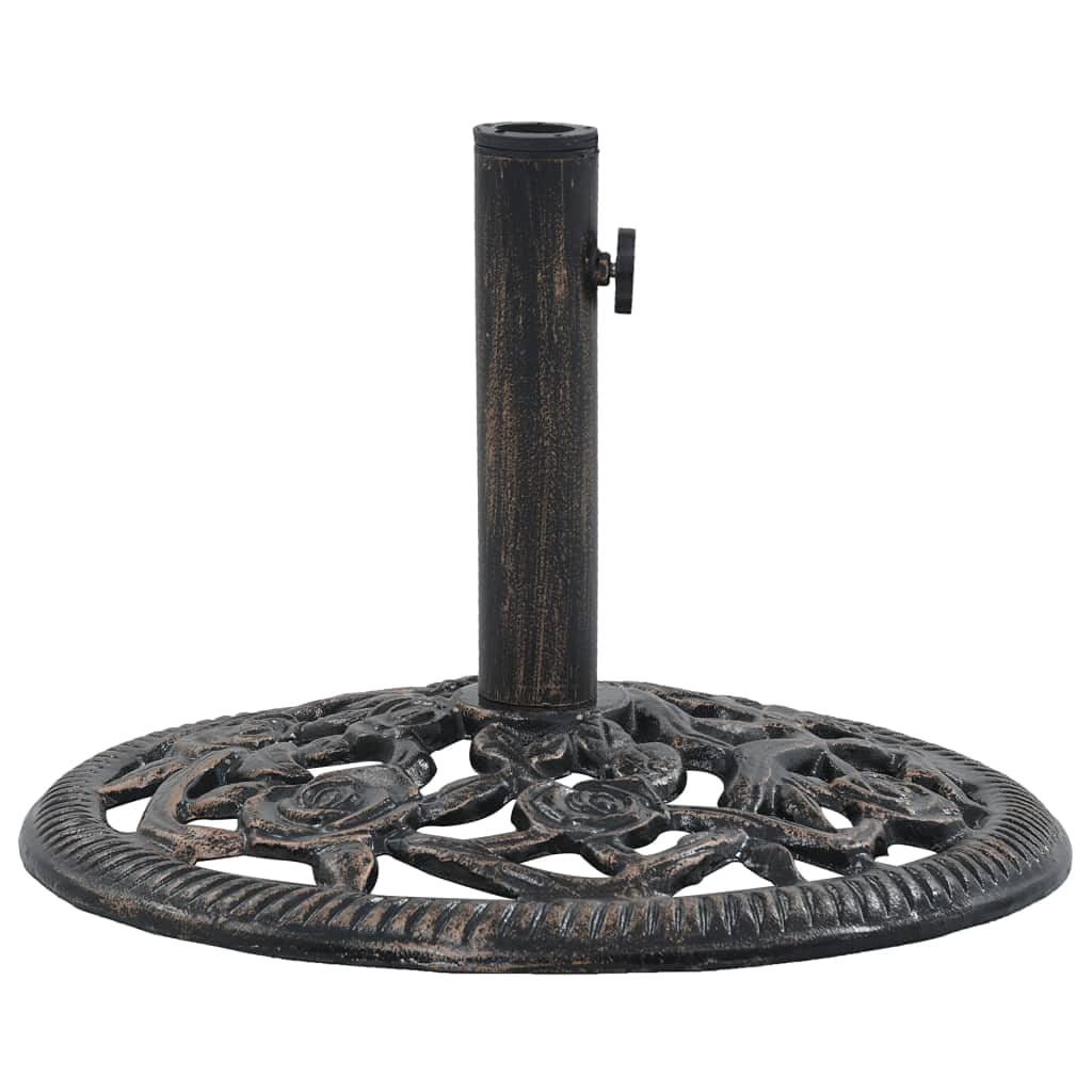 Socle de Parasol Bronze 12 kg 48 cm Fonte,Pied De Parasol,Pied De Parasol Lourd,Pied De Parasol sur roulettes
