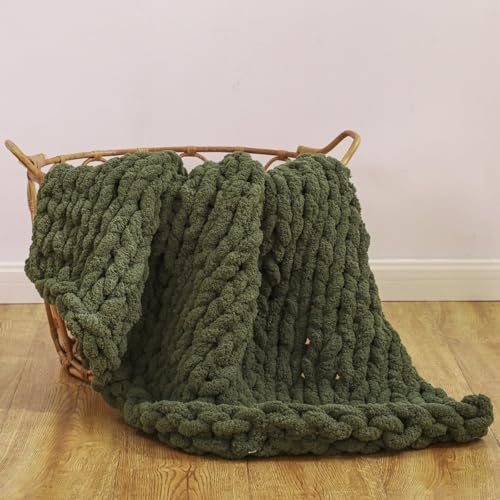WESHIONGOO Chunky Knit Blanket Throw 40'×40'...