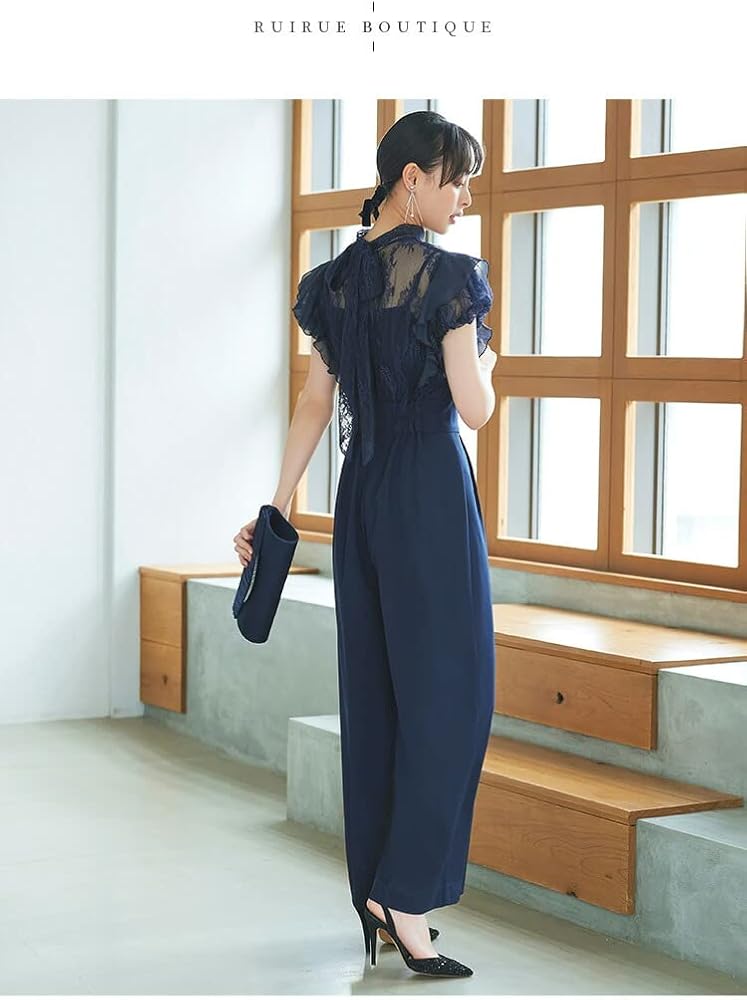 Amazon | [ルイ ルエ ブティック] バック リボン レース コンビ パンツ