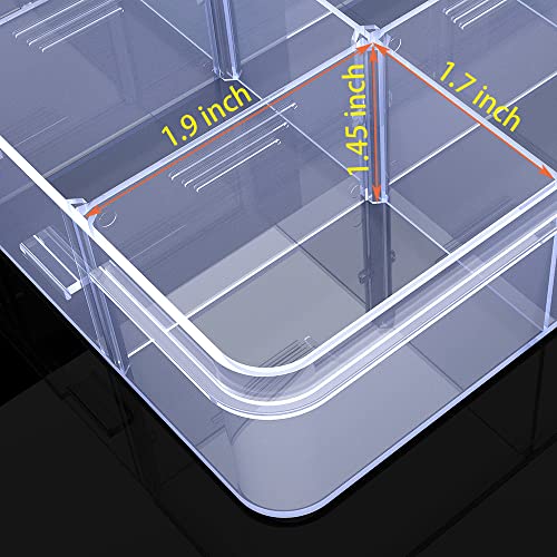 Image of Clear Organizer Box,12 Grids Organizer Box with Removable Dividers for Jewelry,Bead Storage Organizer Box,Plastic Compartment Container for Tool Tackle Box