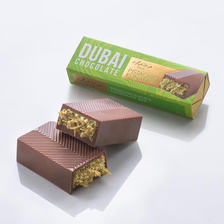Bateel Dubai Chocolate - Pistachio Kunafa. Bundle of 5 Bars