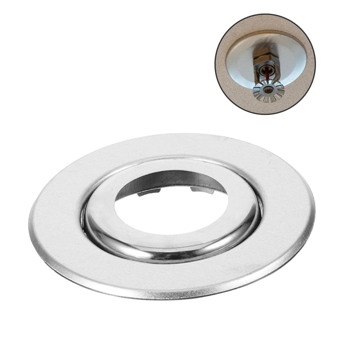 Mobestech Lot de 5 Cache-tuyaux Décoratifs en Acier Inoxydable, Couvercles Doubles pour Tête de Sprinkler Incendie 6 Points, Brides Universelles Compatibles, Protection Sprinkler Incendie