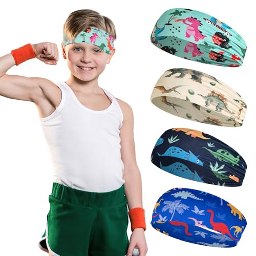 Stirnband Kinder, 4 Stück Dinosaurier Kinder Stirnband Baby Junge, Dünnes, Ultraleichtes und Elastisches Haarband Junge, Sportstirnband in 4 Stilen (BLUE, BOY) Stirnband Kinder, 4 Stück Dinosaurier Kinder Stirnband Baby Junge, Dünnes, Ultraleichtes und Elastisches Haarband Junge, Sportstirnband in 4 Stilen (BLUE, BOY)