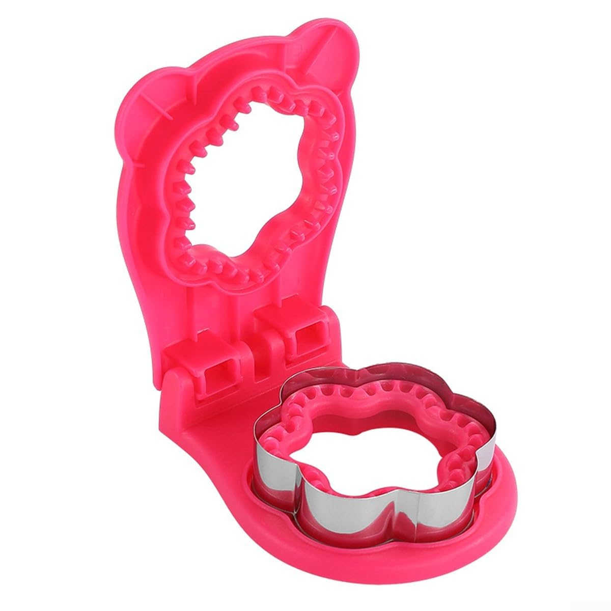 Portable Flower Shape Sandwich Tool for Making Sealed Peanut Butter Jelly Sandwiches without Crusts for School Meals (Rose red)