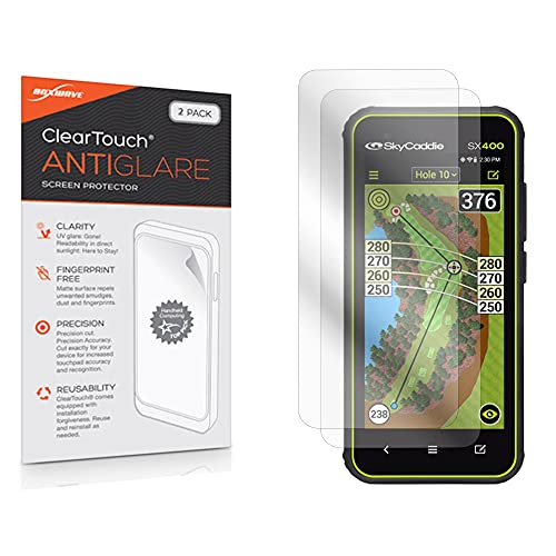 BoxWave Screen Protector Compatible with SkyCaddie SX400 - ClearTouch Anti-Glare (2-Pack), Anti-Fingerprint Matte Film Skin
