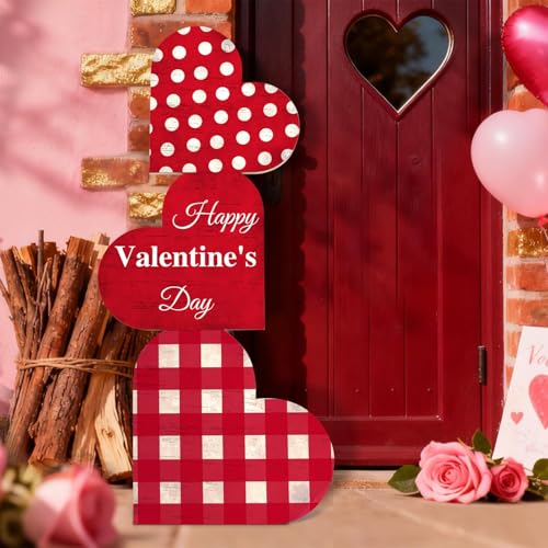 LawnIdyll Valentine’s Day Large Wooden Porch...