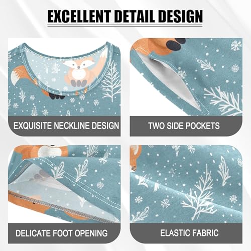 Fox Animal Cute Pajama Set Pajamas Sleepwear Nightwear Loungewear Clothes Set B04027804