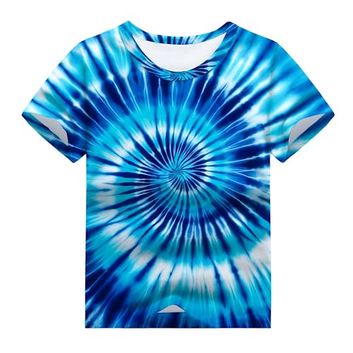 Little Kids Tie Dye Shirt for Boys Girls Tie-Dye Tshirt Hippie Tee 4-12