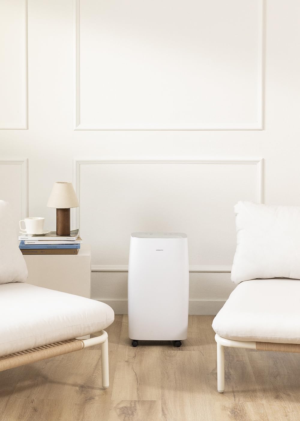 CREATE/Deshumidificador XL CUBIC blanco/Estancias de hasta 40m², filtro de aire lavable, pantalla táctil, reduce un 80% la humedad ambiente, elimina hasta 10 L/día, 220W