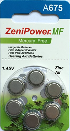 ZeniPower Mercury Free Hearing Aid Batteries Size 675 (60 Batteries)
