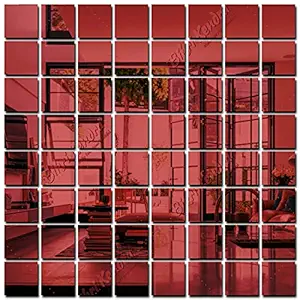 Bikri Kendra Ind - Big Square 60 Brown Mirror Stickers for Wall, Acrylic Mirror Wall Decor Sticker, Wall Mirror Stickers, Acrylic Stickers, Wall Stickers for Hall Room, Bed Room, Kitchen.