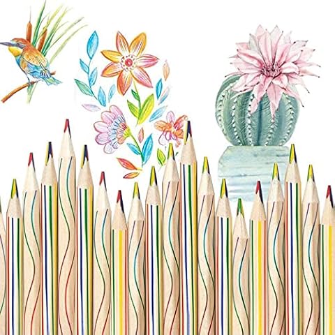Rainbow Colour Crayons Design Pencil Vivid Colours Rainbow Colored Pencil Set Rainbow Colour Pencils Art Wooden Colour Drawing Pencils Graffiti For Art Drawing Coloring Sketching 30 Pieces Cover