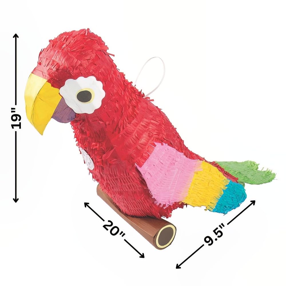 Parrot Bird Pinata for Party - Event and Birthday Decor - 1 Piece, 20 Inches Tall
