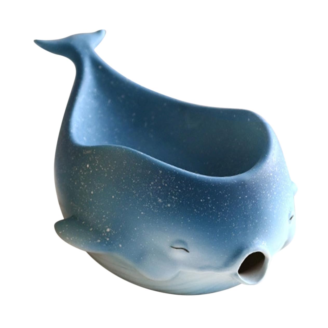 TOYANDONA Portasapone in Ceramica Forma di Balena Contenitore per Sapone Drenaggio Vassoio per Sapone da Bagno Multifunzionale