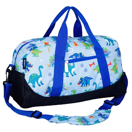 Image of Wildkin Kids Overnighter Duffel Bag - Carry-On Size, Ideal for School & Sleepovers - Dinosaur Land