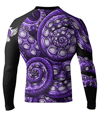 Raven Fightwear Men's Kraken Octopus IBJJF Approved Rash Guard Purple2