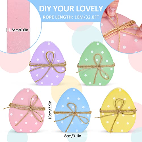 Whaline-5Pcs-Easter-Egg-Wooden-Table-Decor-Polka-Dots-Egg-Table-Centerpieces-Cute-Spring-Easter-Standing-Egg-Wood-Signs-Easter-Tiered-Tray-Tabletop-Decoration-with-Rope-for-Home-Party-Decor Whaline 5Pcs Easter Egg Wooden Table Decor Polka Dots Egg Table Centerpieces Cute Spring Easter Standing Egg Wood Signs Easter Tiered Tray Tabletop Decoration with Rope for Home Party Decor