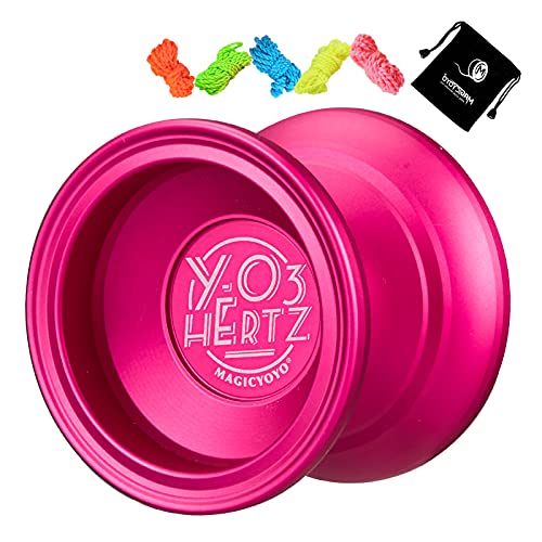 MAGICYOYO Professional Unresponsive Yoyo Y03 Hertz, Metal Alloy Yoyo Aluminum Yoyo Ball for Adults Advanced Yoyo Players with Bag, 5 Yoyo Replacement Strings