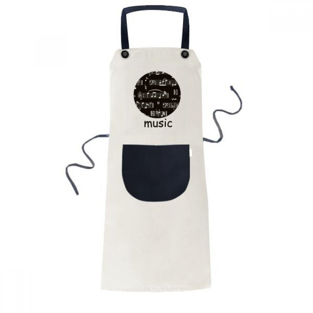 Tablier notes de musique pour cuisiner et recevoir au bar de cuisine bavoir beige