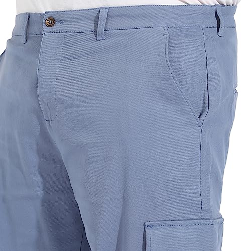 Image of Instafab Plus Men's Cargo Shorts for Casual Wear | 6 Pockets | Plus Size Fit | Button Closure | Cotton Poly Cargo Shorts Crafted with Comfort Fit for Everyday Wear