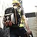 Tool Bag Backpack, 75 Pockets & Loops Heavy Duty Tools Organizer Bags/HVAC Tool Carrier for Eelectrician/Construction Work with Molded Base and Combination Lock, Large, Black and Orange