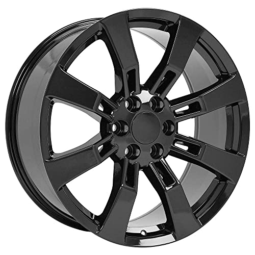 Set Of 22X9 Wheels And Tires Fits Chevy Trucks And Suv Escalade Style Black Rims, Hollander 5409 #TOP3