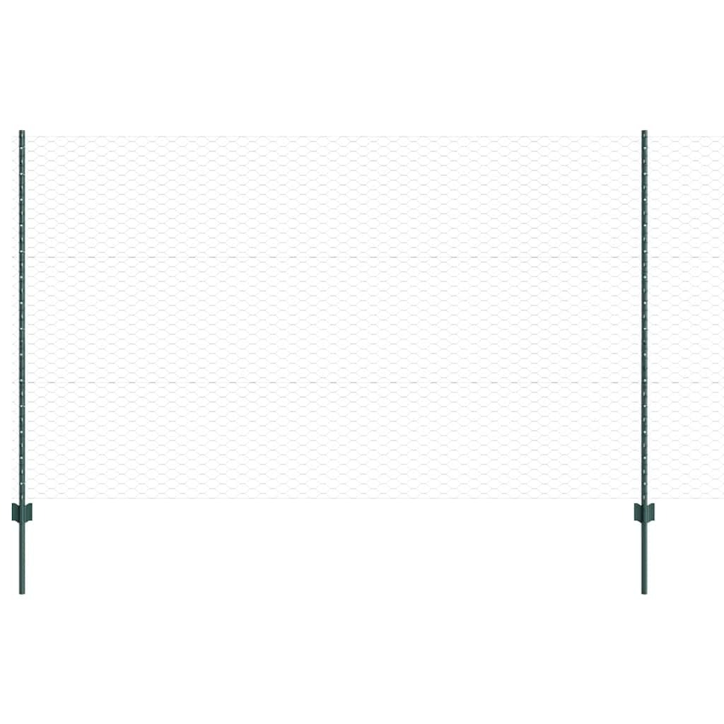 Outdoor Garden Fence Panel Set Green 1.4 x 10 m Steel PVC Privacy Screen Boundary Barrier for Patio Terrace Yard