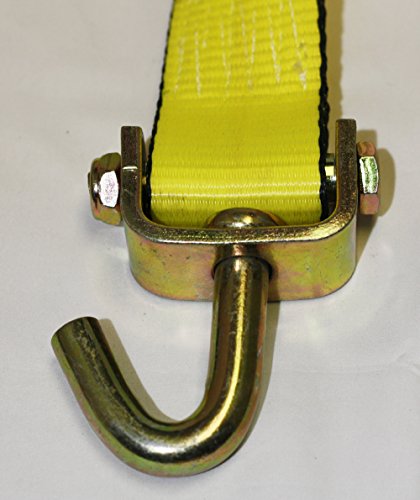 Mytee Products 4 Pack 2" X9' Over The Wheel Tire Straps With Ratchet, Swivel J Hook & Rubber Blocks - 10,000 Lbs Breaking Strength Towing Tie Down Straps For Auto Car Haulers, Utv, Truck Trailer Bed #TOP4