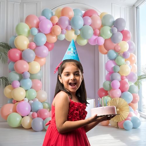 Image of Party Propz Pastel Balloons For Decoration - Pack of 100 Pcs Rainbow Theme Decoration | Candy Theme Birthday Decorations | Multicolor Balloons For Birthday (Latex)