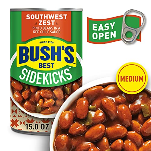 Image of Bush's Best 15 oz Southwest Zest Pinto Beans Sidekicks (Pack of 24)