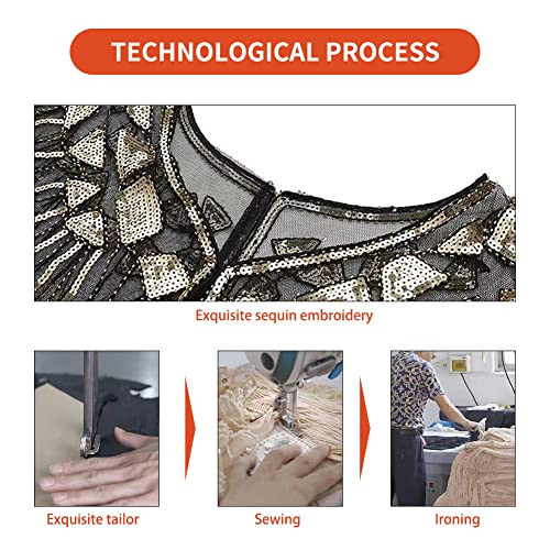 Bacophy 1920s Shawl Wraps Beaded Sequin Deco Evening Cape Bridal Shawl Bolero Flapper Cover Up3