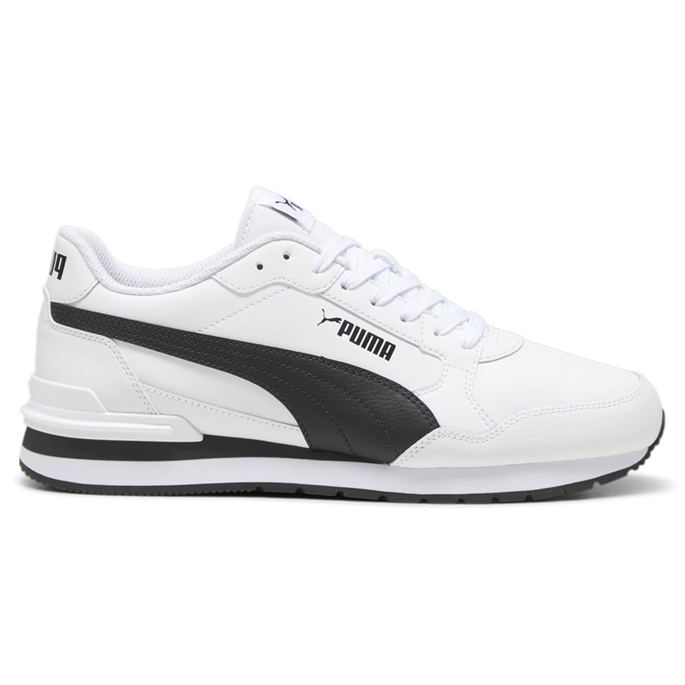 PUMA Mens St Runner V4 Leather Lace Up Sneakers Shoes Casual - Off White, White